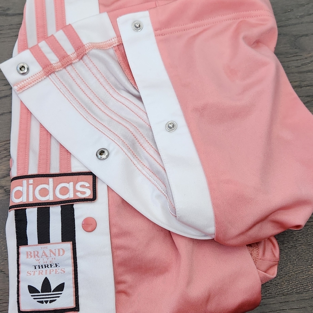adidas Pink and White Snap-Front Track Pants - Picture 10 of 12
